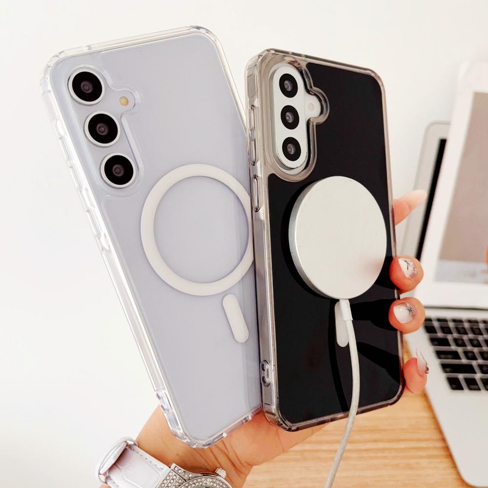 KEYSION Luxury Magnetic Case for Samsung A57 5G A37 5G Soft TPU+PC Shockproof Phone Back Cover for Galaxy A56 5G A36 5G