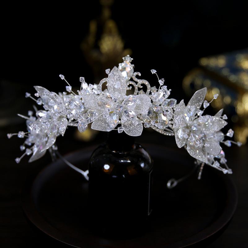 Korean New Style Handmade Flower Small Fresh Wedding Dress Bride Wedding Crown Headdress Crown Tiara Hair Accessories