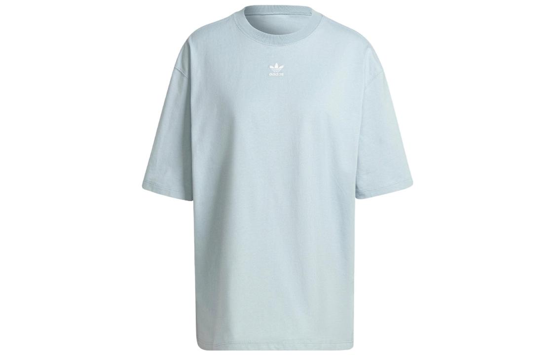 Adidas Originals Drop Shoulder Sleeve T Shirt Women s Light Gray HF0271 38