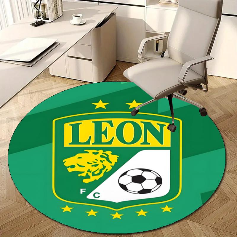 Personalized Leon logo Round Chair Office Rug - Perfect for Mat, Office Chair & More - Ideal Gift for Birthdays and Holidays