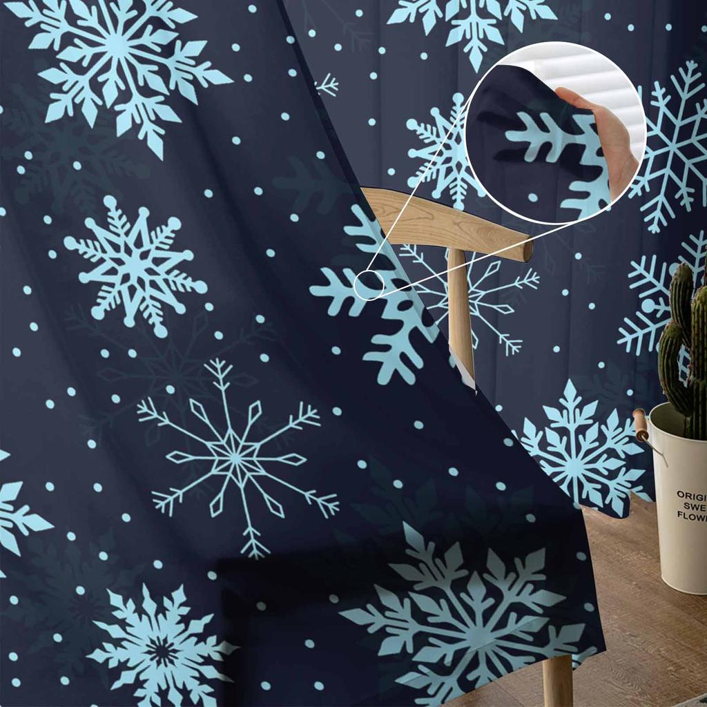 Snowflake Christmas Winter Curtains For Living Room Bedroom Home Decoration Window Voile Tulle Curtain Drapes