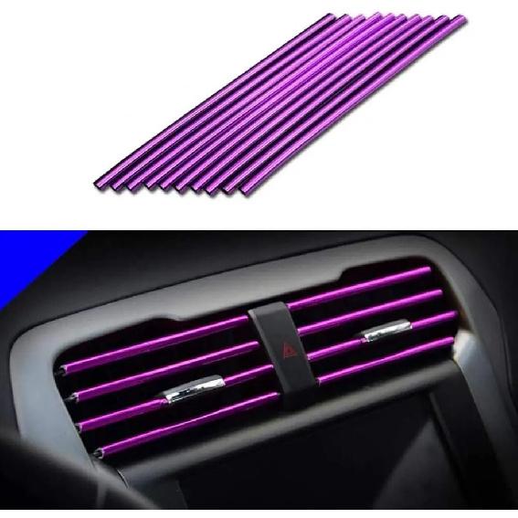 10 Pcs Car Air Vent Grille Decoration Trim Sticker U Style Air Conditioner Outlet Decoration Strip Car Decoration