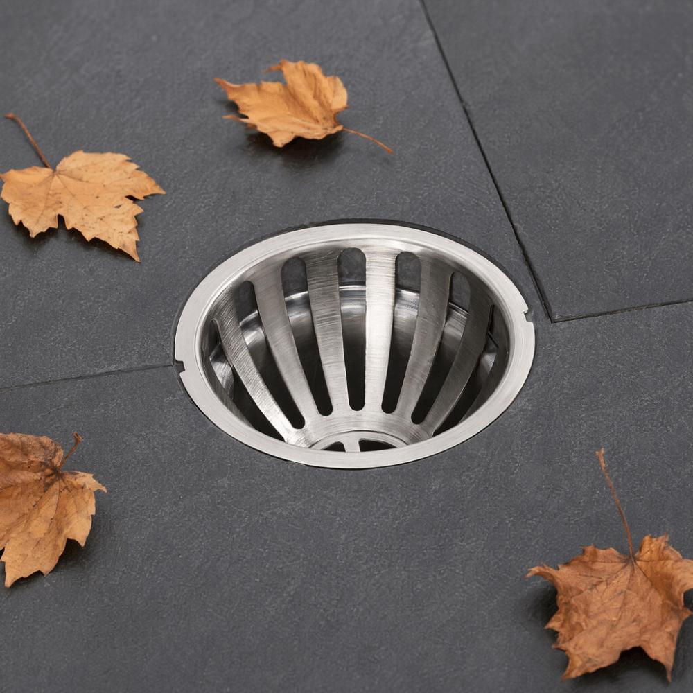 2PCS Round Shape Floor Drain Cover Stainless Steel Ground Drain Strainer Storm Drain Filter Yard