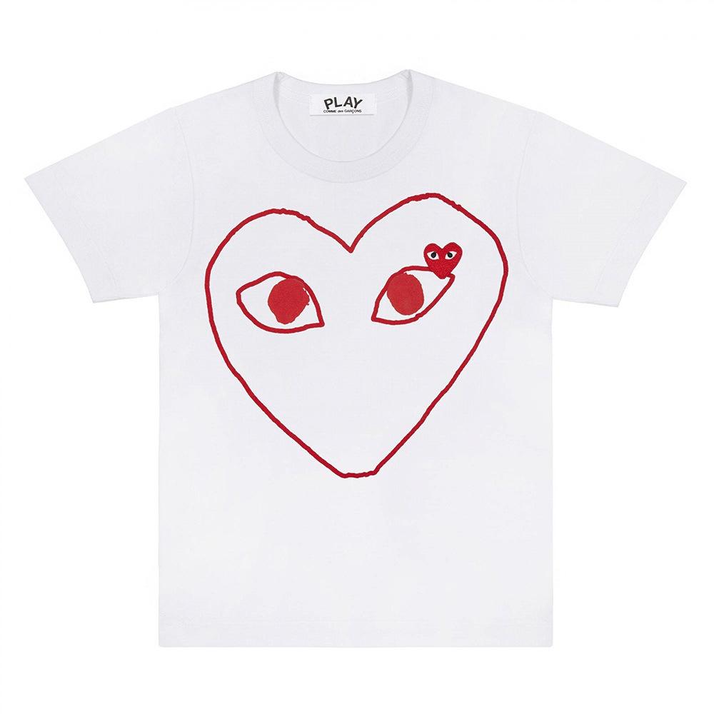 Cross-border American Trendy Brand Bestseller Heart-shaped Unisex 3D Printed Crew Neck Simple Casual Loose Short-sleeve T-shirt