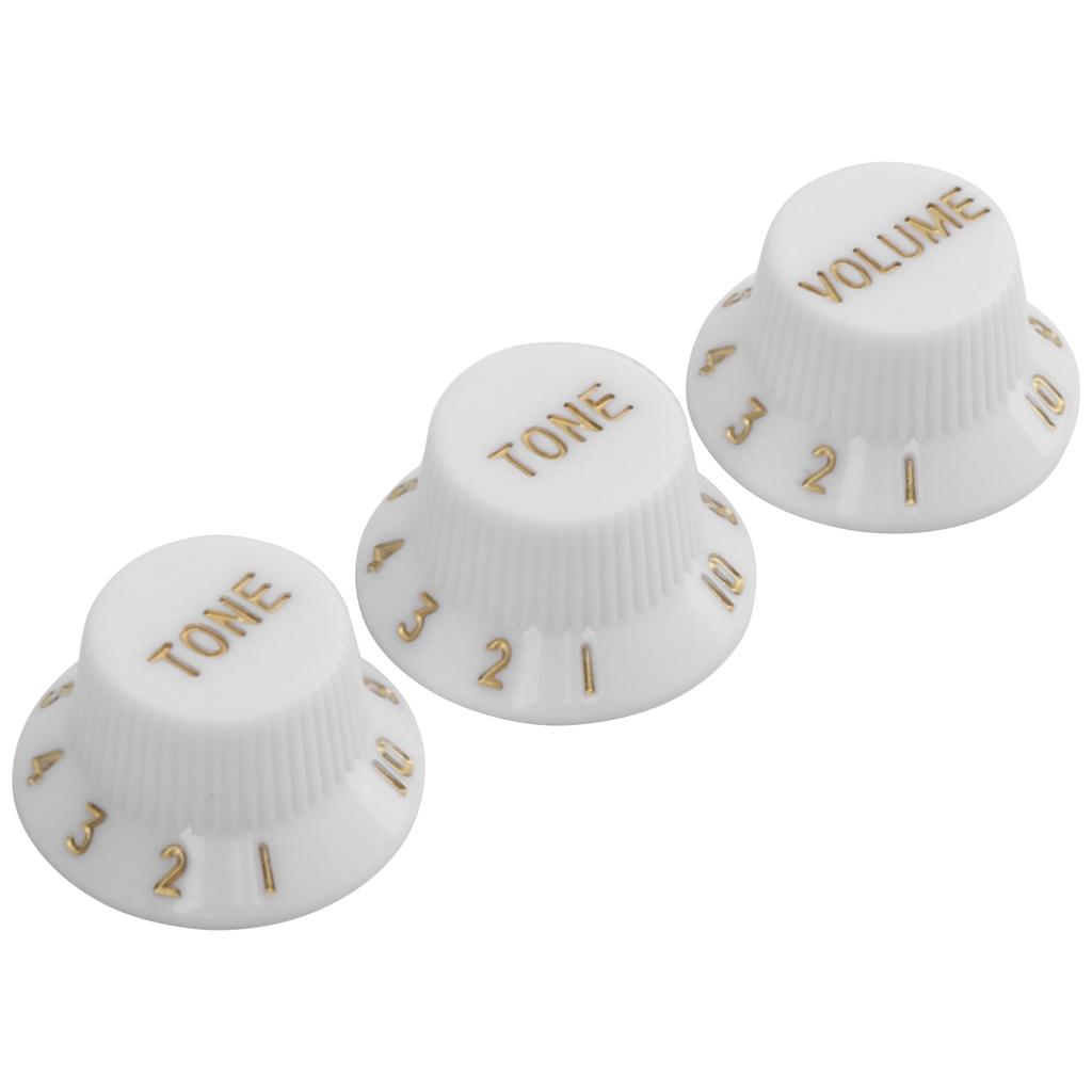 3Pcs Guitar Control Knob 1 Volume 2 Tone Fit Top Plastic Set Kit for Electric Bass GD73