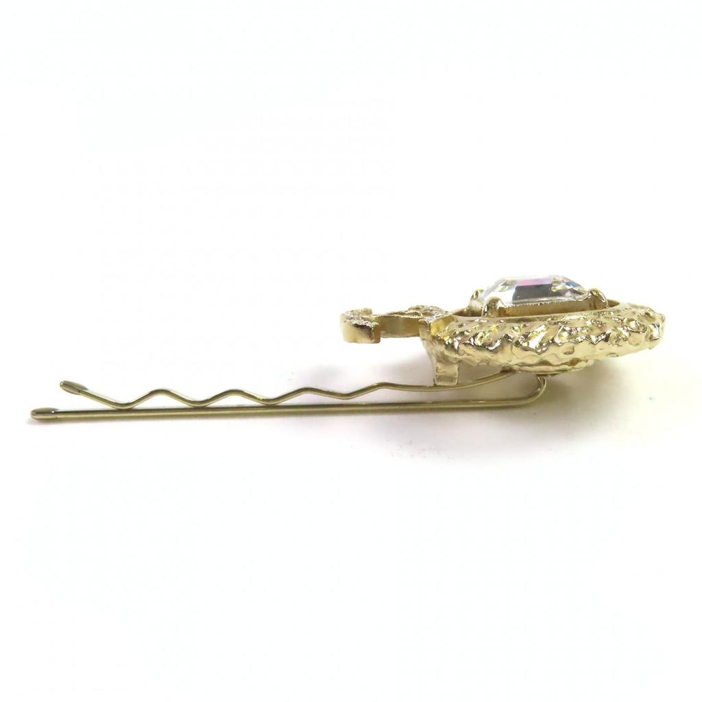 CHANEL hair accessory COCO Mark Rhinestone Beaded Hairpin gold Women 22C Used