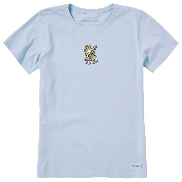 Life is Good. Women s Frog Guitar Short Sleeve Crusher Tee, Glacier Blue 2XL