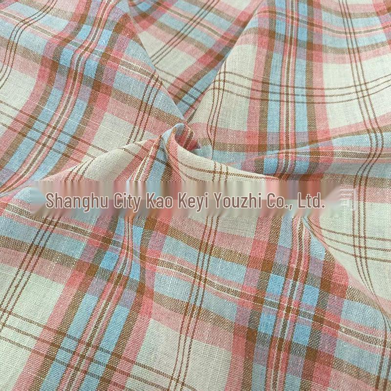 Imitation Linen Breathable Summer Plaid Fabric for Shirts and Dresses