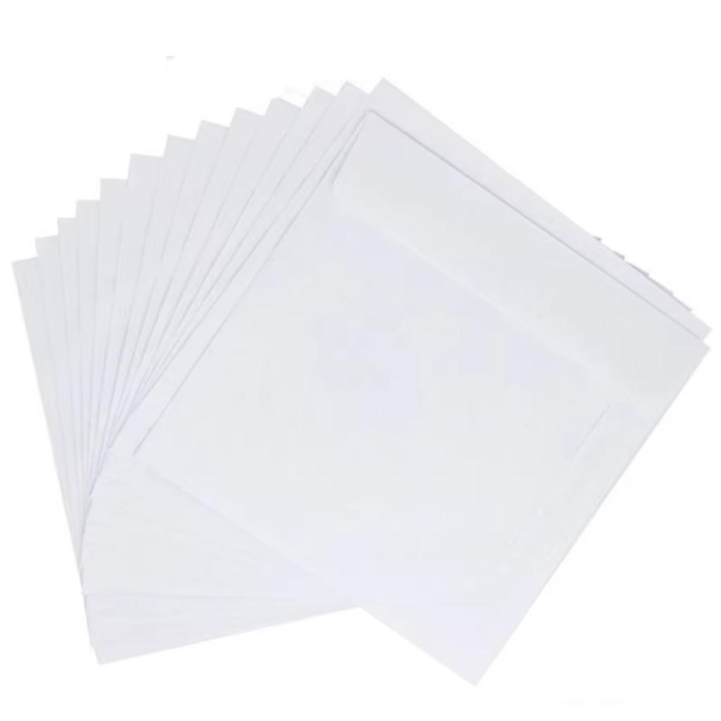 100Pcs 8cm VCD VCD Sleeves with Clear Window Reusable Dustproof Envelopes Protector for Music Movie Collection
