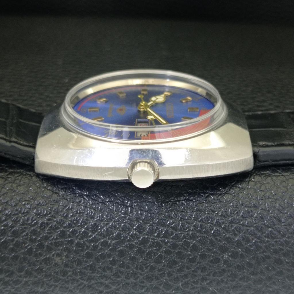 CITIZEN AUTOMATIC 8200 VINTAGE JAPAN MENS BLUE COLOR DIAL WATCH a702784-1 R210-a702784