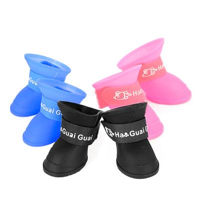 4 Stück/Set Hundeschuhe Bonbonfarben Gummi Wasserdicht Weich Haustier Regenstiefel Für Welpen Katzen S/M/L