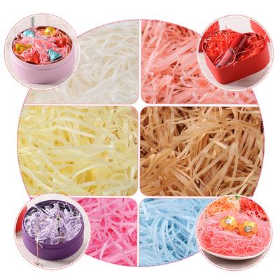 20G Colored Shred Filler Paper for Chocolate Candy Gift Boxes Filling Packaging Natural Lafite Grass Silk Paper Khaki Use Any