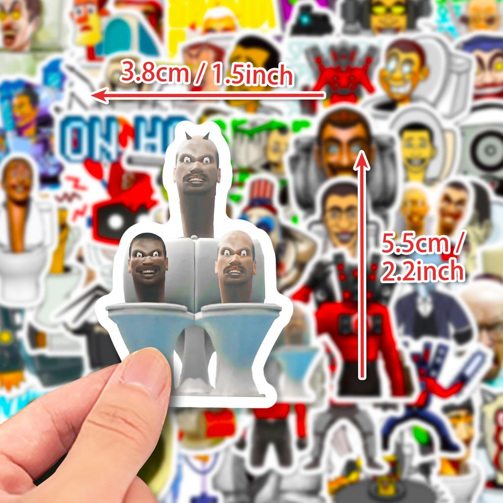 50 Spoof Toilet Man Stickers Personality Games Creative Toilet Man And Monitor Man Graffiti
