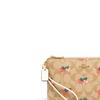 New COACH Double Zip Wallet Coated Canvas With Smooth Leather Clutch Wallet Women's Light Khaki 91835-IME7V