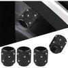 4PCS Bling Crystal Diamond Tire Stem Valve Caps- Handmade Shinny Rhinestone Car Wheel Tire Valve Caps for Women- Attractive Dustproof Valve Stem