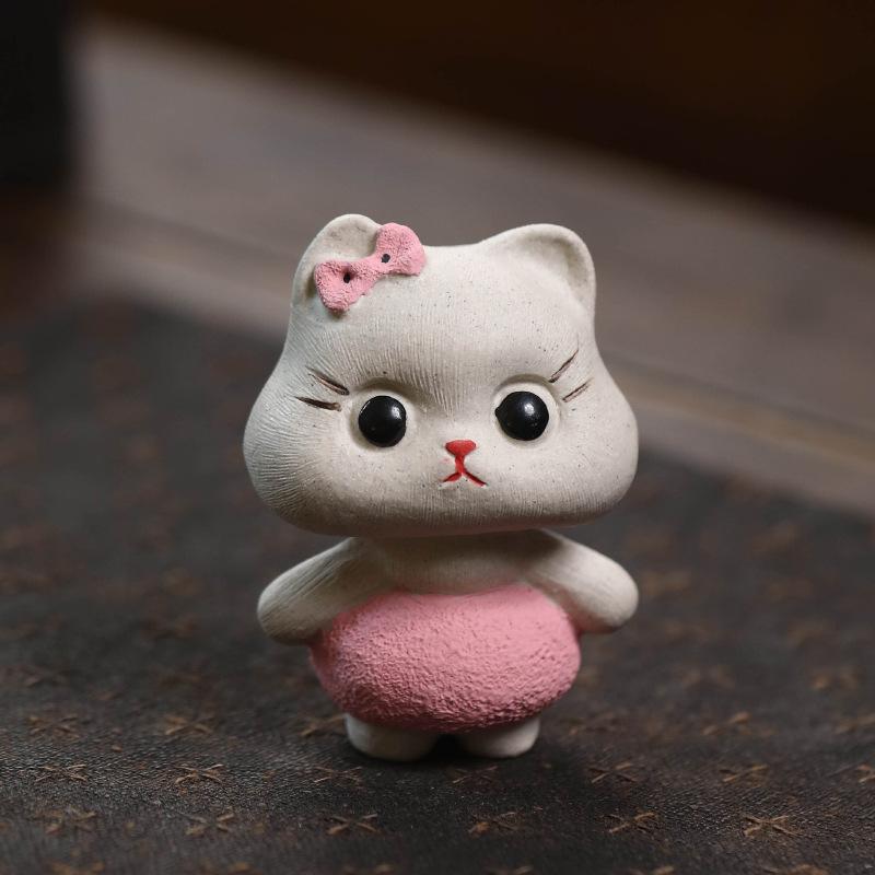 

Фиолетовая Глина Чайный Питомец Кошка Украшение Скульптура Простота Дом Милый Чайный Питомец Ручная Работа Мышь Украшение Креативные Чайные Аксессуары