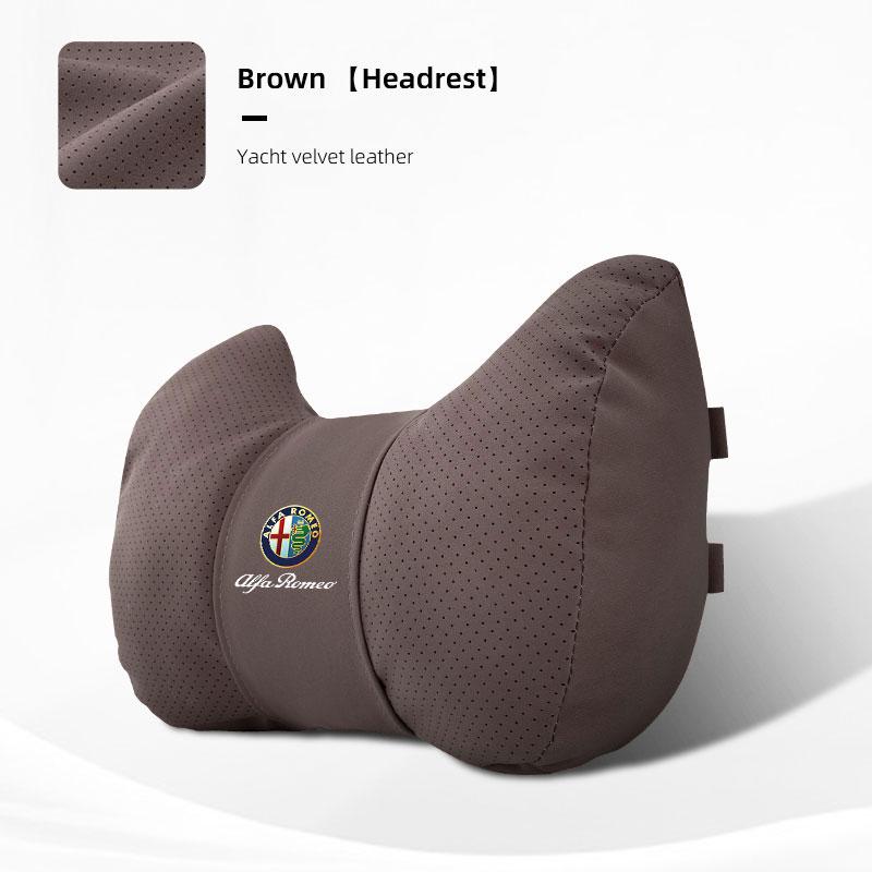 

2026 Hot Alfa Romeo High-end Leather Car Seat Headrest Memory Foam Comfort Neck Pillow For Alfa Romeo 4C 159 166 Spider Giulia G