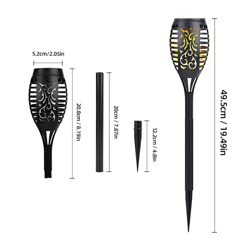 8PCS Solar Flickering Flame Light - Warm, Decorative Analog Flame Light Garden | Flickering Flame Effects | Durable Plastic, LED Light