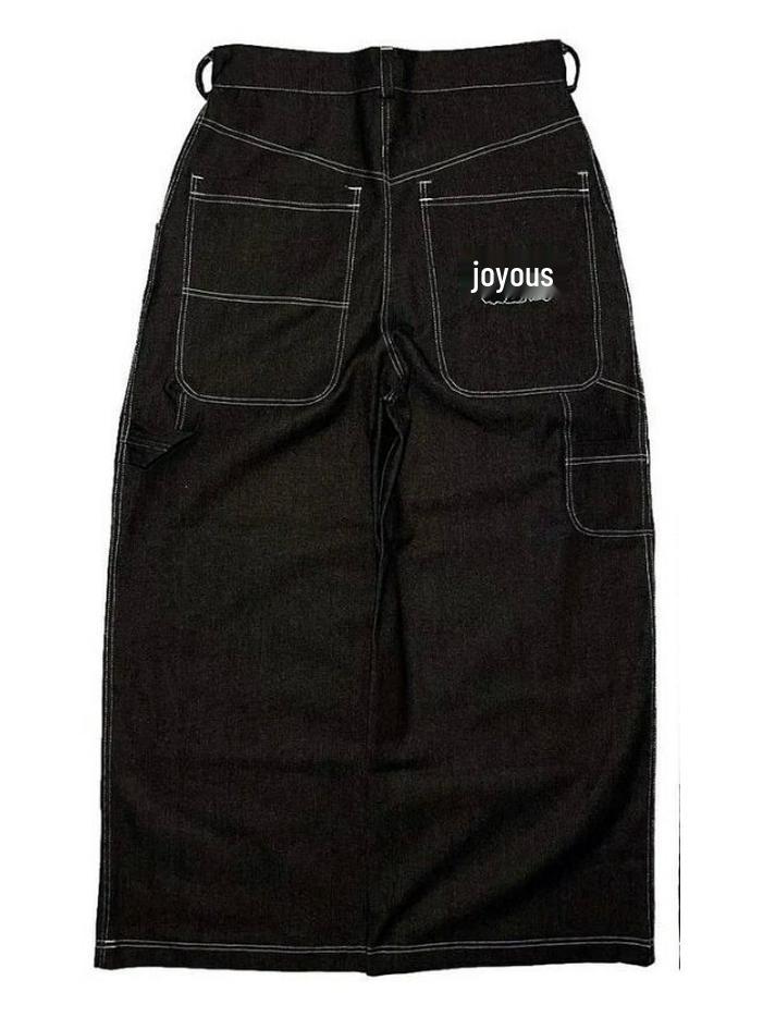 

Мужские джинсы прямого кроя с вышивкой в стиле хип-хоп, облегающие XXL