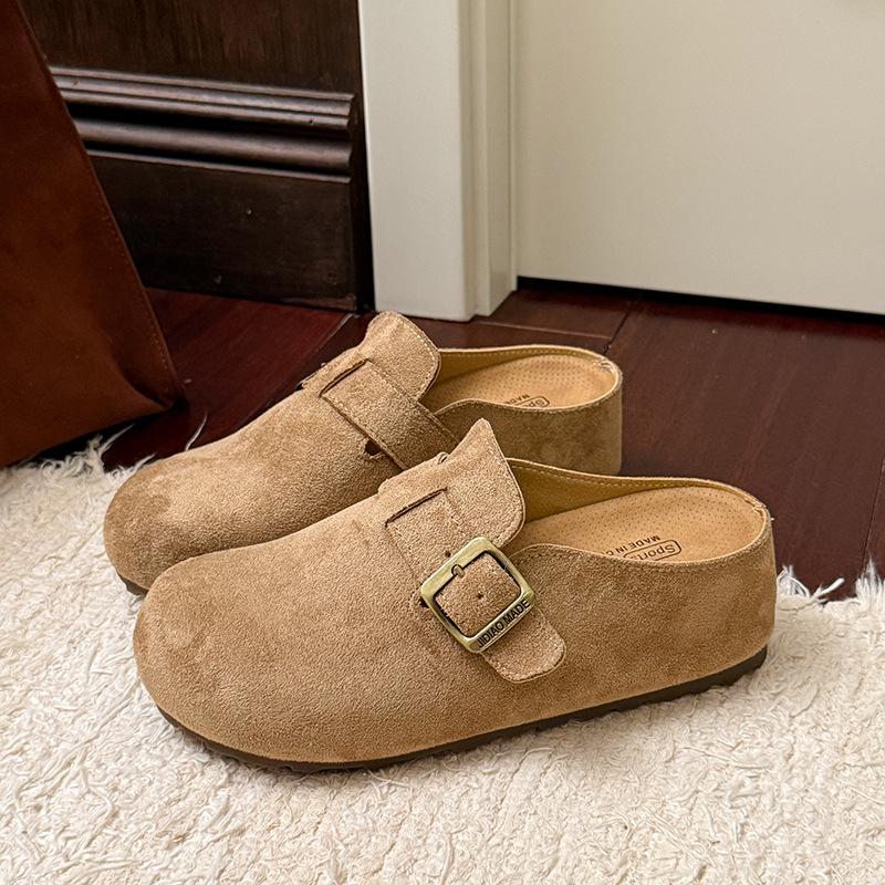 

толстая подошва, увеличивающая рост, обувь Boken, женская верхняя одежда, сумка, полутапочки, весна-осень 2025 года, ленивые тапочки с одной педалью 35