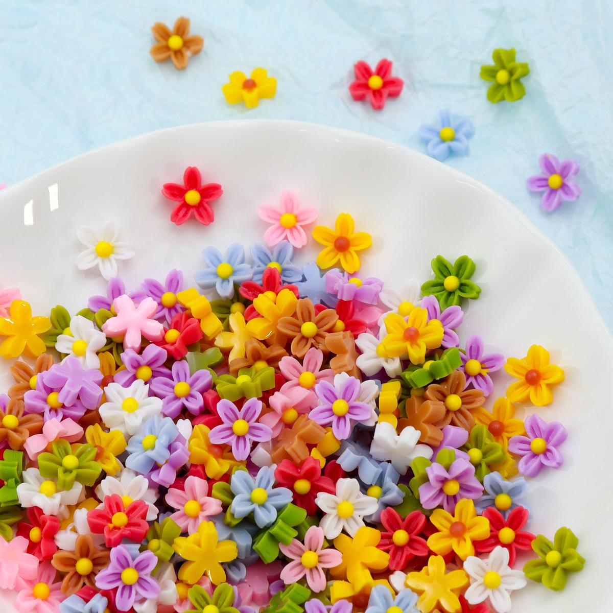 

Красочные цветы 3D нейл-арт подвески Kawaii Macaron Мини-цветы Nais Украшения Аксессуары Летний маникюр Декор Принадлежности