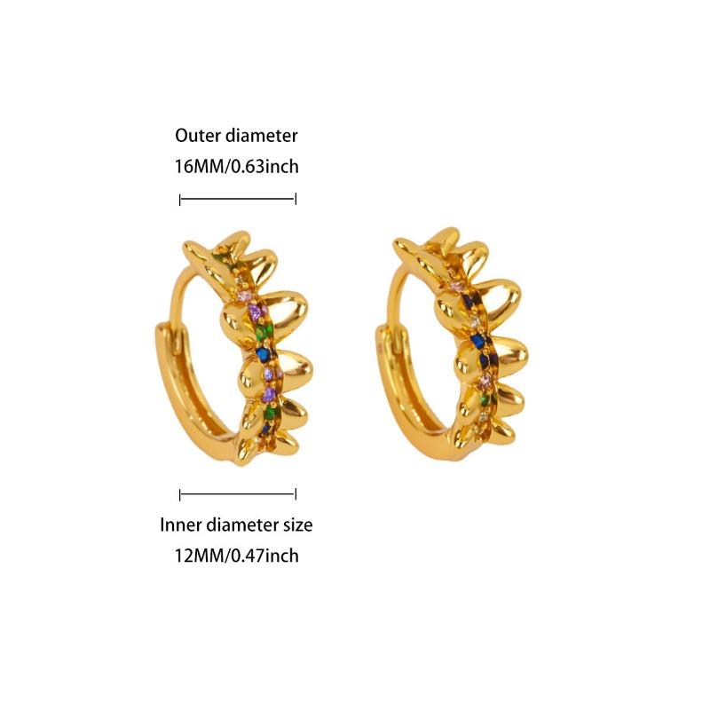 Temperament Micro-inlaid Zircon Flower K Gold-plated Stud Earrings High Fashion Exquisite Earrings Retro Personality Trend Earrings