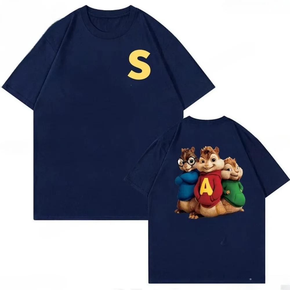 

Alvin and The Chipmunks Red Shirt Unisex S_P Movie Promo Nerd Geek Animation Adult T-shirt Graphic T Shirts Cotton Tee Tops 4XL синій