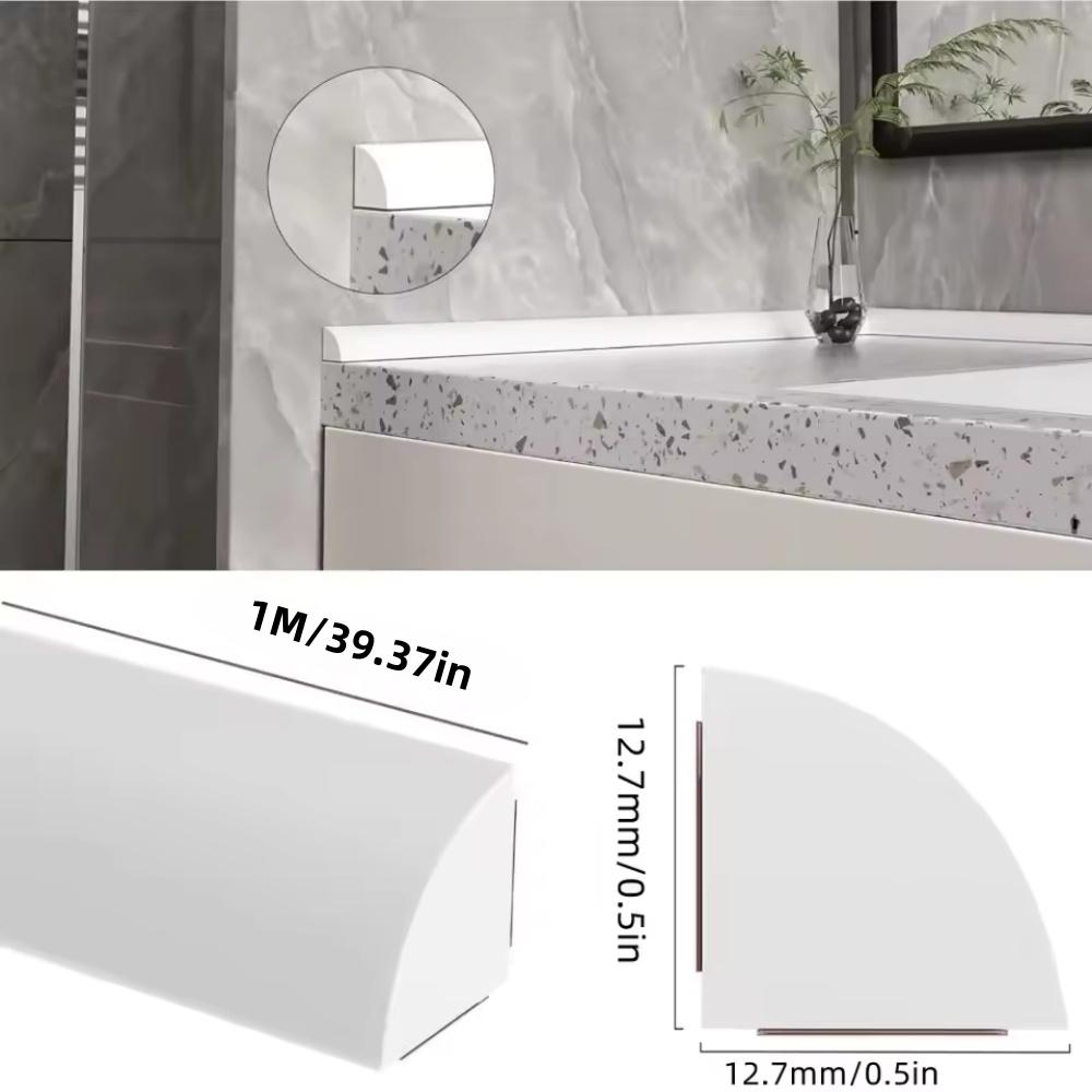 1PC 1meter/39.37in Self Adhesive Decorative Strip for Waterproof Molding Trim Caulk Strip for Wall Edge Corner,Countertops,Tile