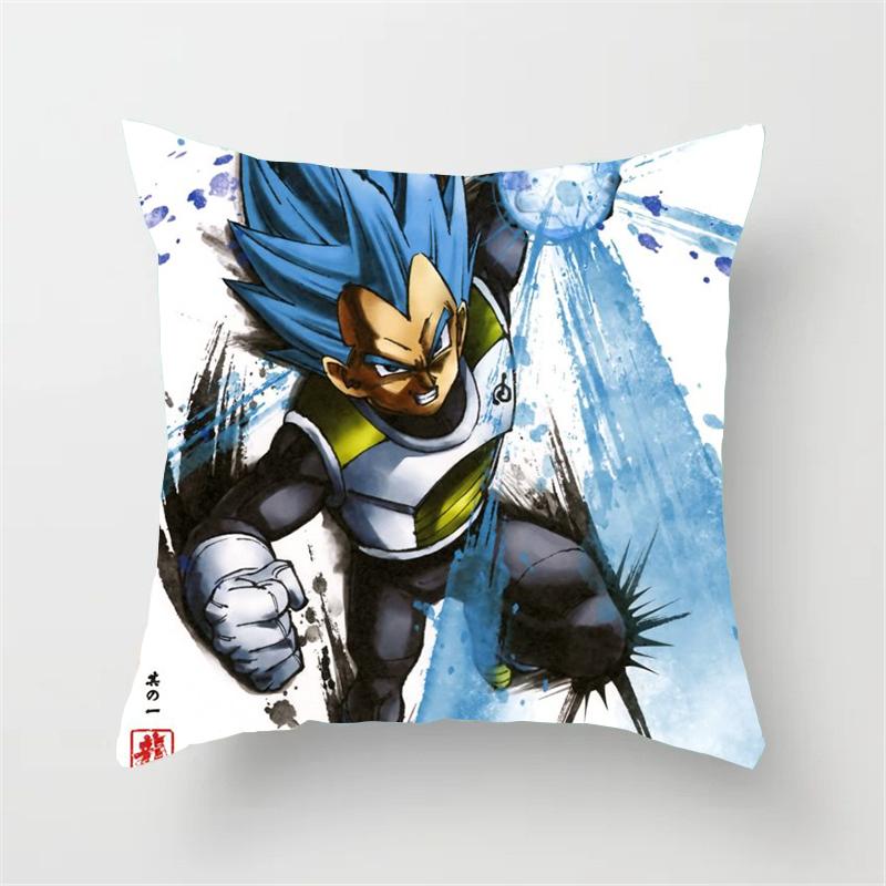 Anime Dragon Ball Pillow Cover Cartoons Son Goku Action Figures 45x45cm Square Pillowcase Sofa Decor Cushion Cover Toys Gifts