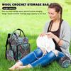 Knitting Bag Large Capacity Crochet Yarn Organizer Bag Lightweight Wear-resistant USB Charging Function for Sewing Crochet Hooks