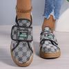 Fashion Retro Flower Embroidery Sneakers Women Velcro Black Flats Shoes for Woman Spring Autumn Outwear Lightweight Walking Shoes Mujer