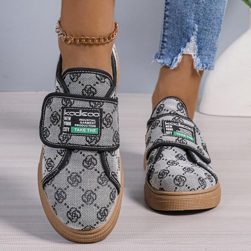 Módní Retro Květinová Výšivka Tenisky Dámské Suchý zip Černé Baleríny Boty pro Ženu Jaro Podzim Svrchní Oblečení Lehké Vycházkové Boty Mujer