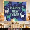 Party Backdrop New Year Flat Festive Goat Pattern Multi Layered Celebrations Photo Booth Background Front Door Decor