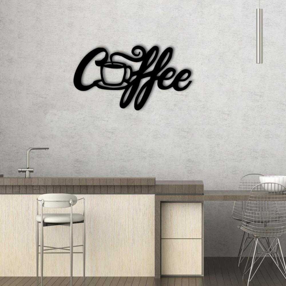 Wrought Iron Wall Art, Metal Coffee Decor, Line Art Sign, Kitchen Metal Art, Farmhouse Wall Hanging, Office Gift
