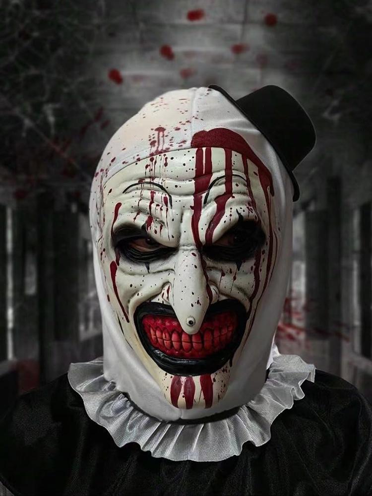 Scary Terrifier 3 Cosplay Mask Halloween Clown Latex Adult Bloody Terrifier Mask Headgear Party Costume Props Adult One Size