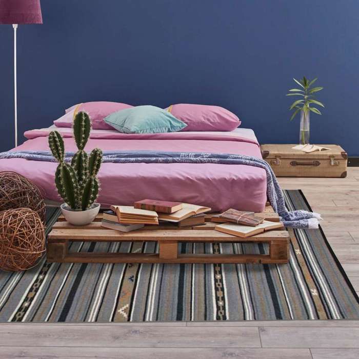 Wool Rug with Ethnic Patterns Grey 160x230