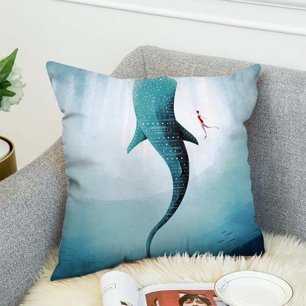 H-Henry Art Pillow Case For Car Sofa Decorative Home Double-sided Print Plush Square Throw Pillow Cushion Cover