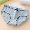 Girls' Korean Style Mid-Waist Ribbed Triangle Panties - Soft & Breathable