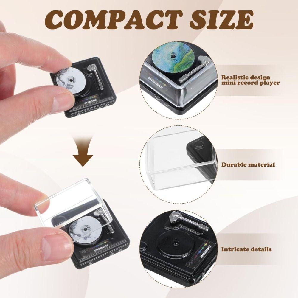 1:12 Miniature Record Player Lifelike Design Mini Disc Player Dollhouse Cd Player  Girls Toy