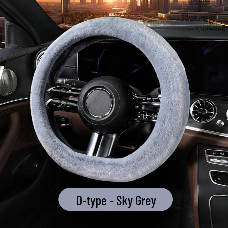 Winter Plush Universal Heated Steering Wheel Cover - Fashionable, Warm, Protective Car Interior Accessory