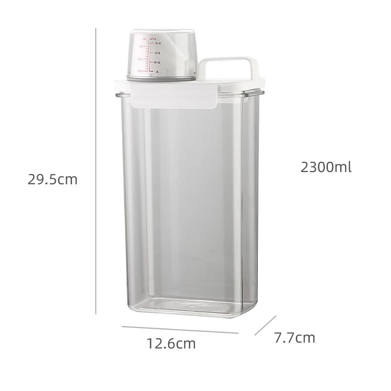 Airtight Laundry Detergent Powder Storage Box Washing Powder Container With Measuring Cup Multipurpose Laundry Detergent Box