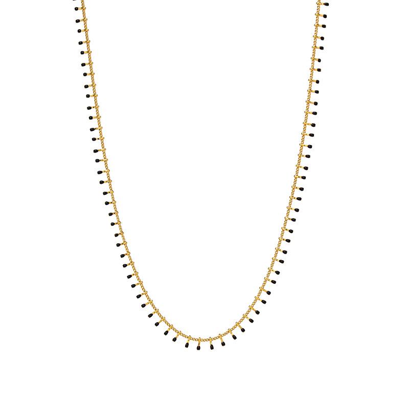 Bohemian Water Drop Enamel Necklace: Simple, Versatile Clavicle Chain for Women