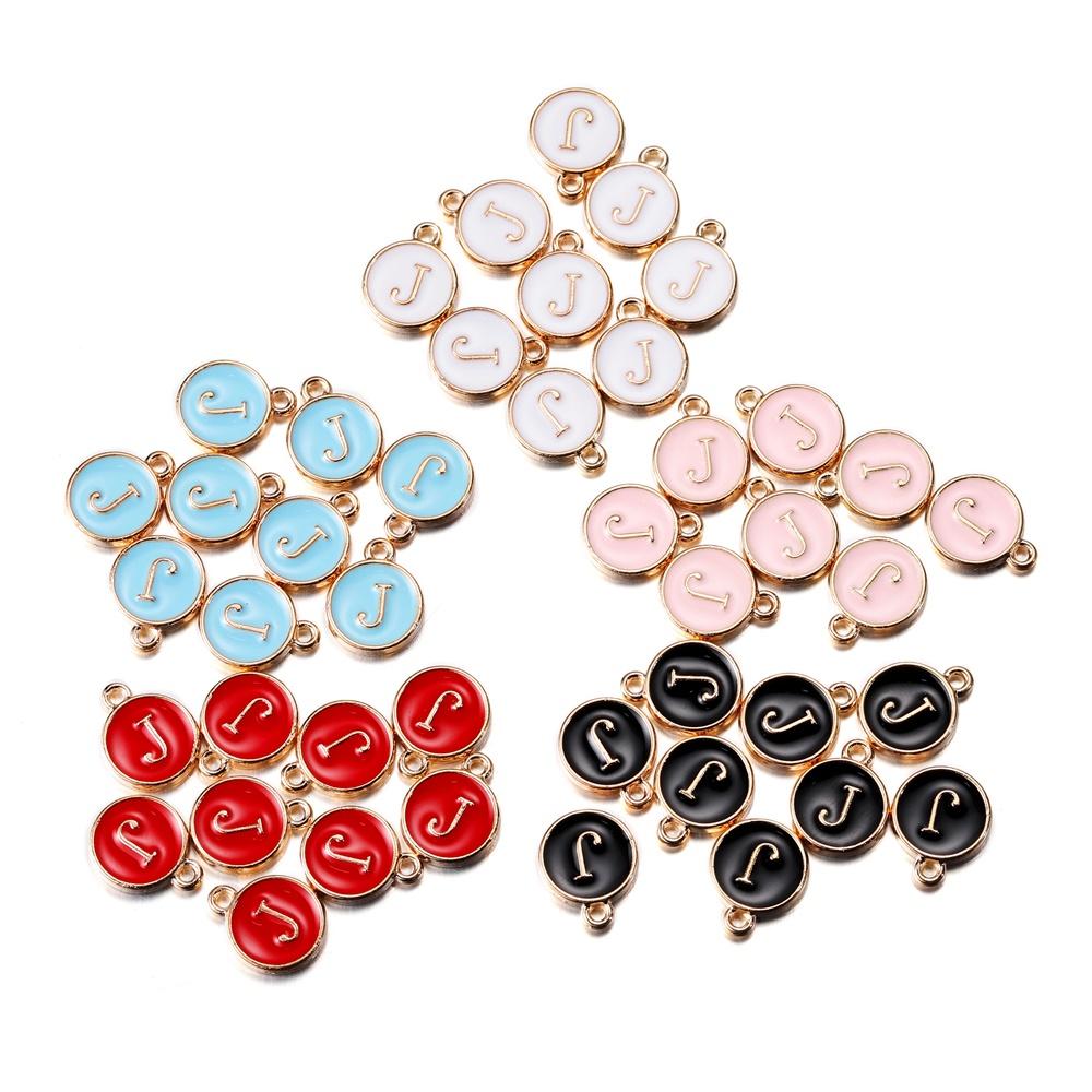 20Pcs 12*15mm A-Z Letter Charms Enamel Charms Alphabet Initial Letter Handmade Pendant for DIY Bracelet Necklace Jewelry Making