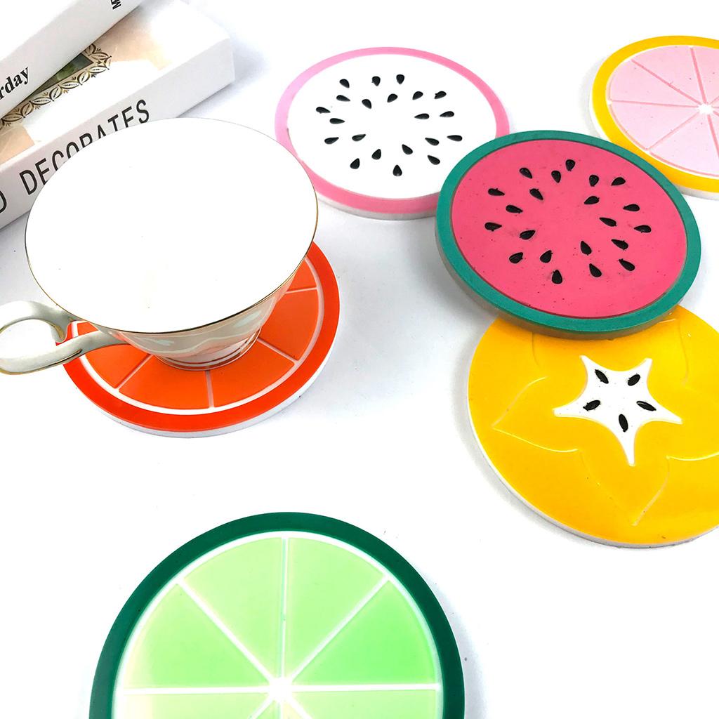 Frucht Untersetzer Epoxidharz Form DIY Wassermelone Orange Sternfrucht Kiwi Untersetzer Form Kaffeeunterlage Silikonform Heimdekorationen