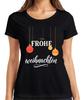 Frohe Weihnachten Weihnachtskugeln Christbaumkugeln Festlich Damen T-Shirt