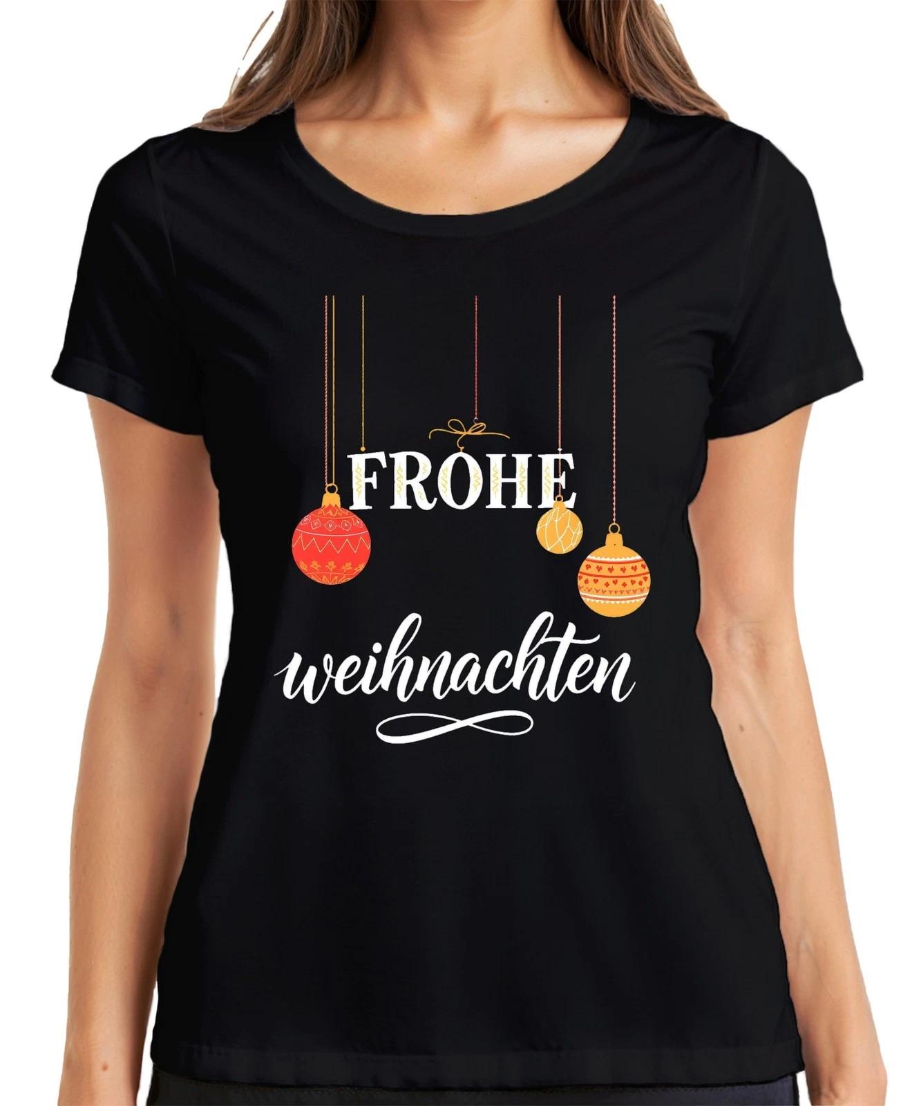 Frohe Weihnachten Weihnachtskugeln Christbaumkugeln Festlich Damen T-Shirt M