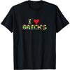 I Love Bricks Builder Kids Boys Funny T-Shirt