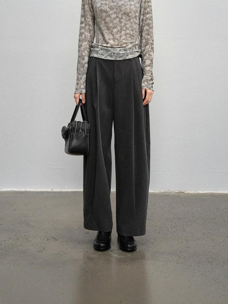 2026 Spring Women's High-Waisted Wide-Leg Casual Pants - Korean Style, Slimming, Versatile, Skin-Friendly
