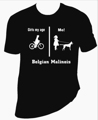 BELGIAN MALINOIS Girl Unisex T-Shirt 100% Cotton Premium Tee S,M,L,XL, XXL