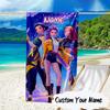 Custom Name KPop Cartoon Microfiber Beach Towel Super Soft & Absorbent for Bath, Beach, Travel  Bath Time Accessory, Fan gifts